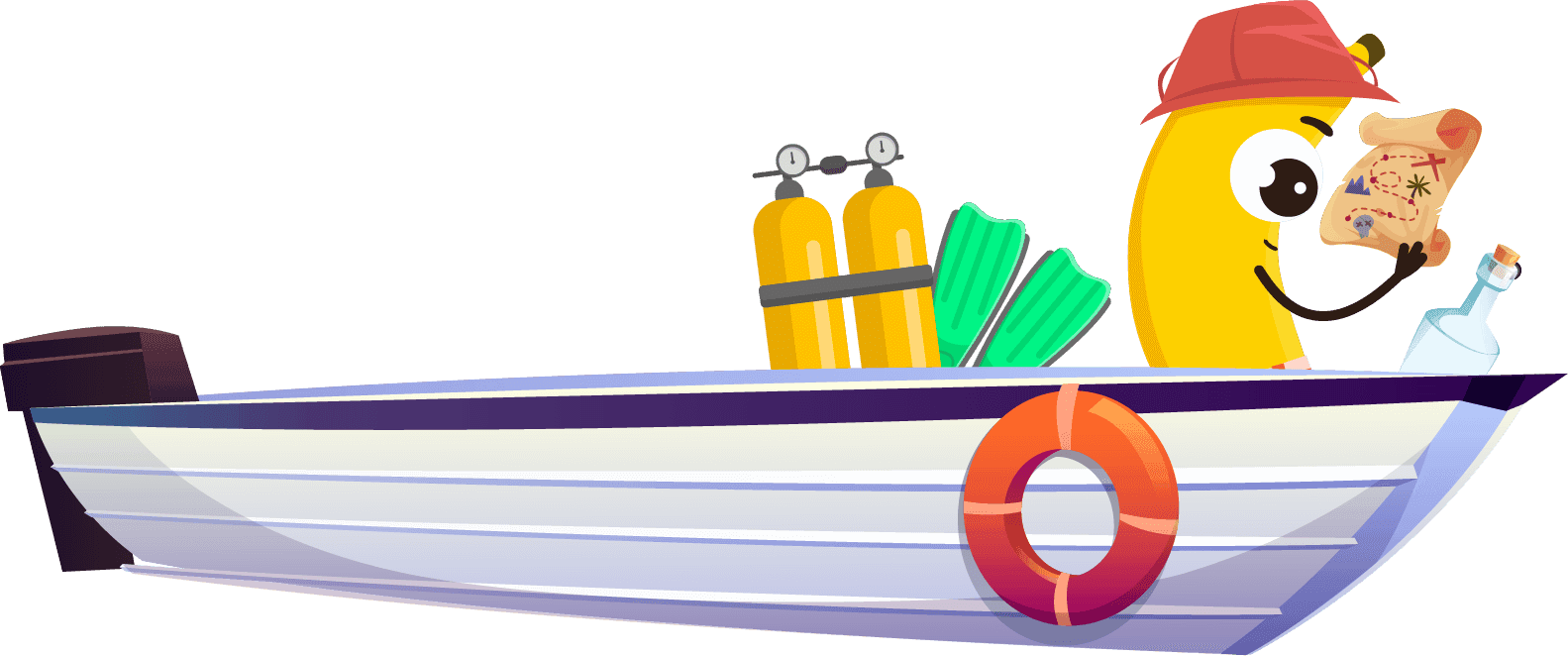 domain banana on a boat to become a domain shark