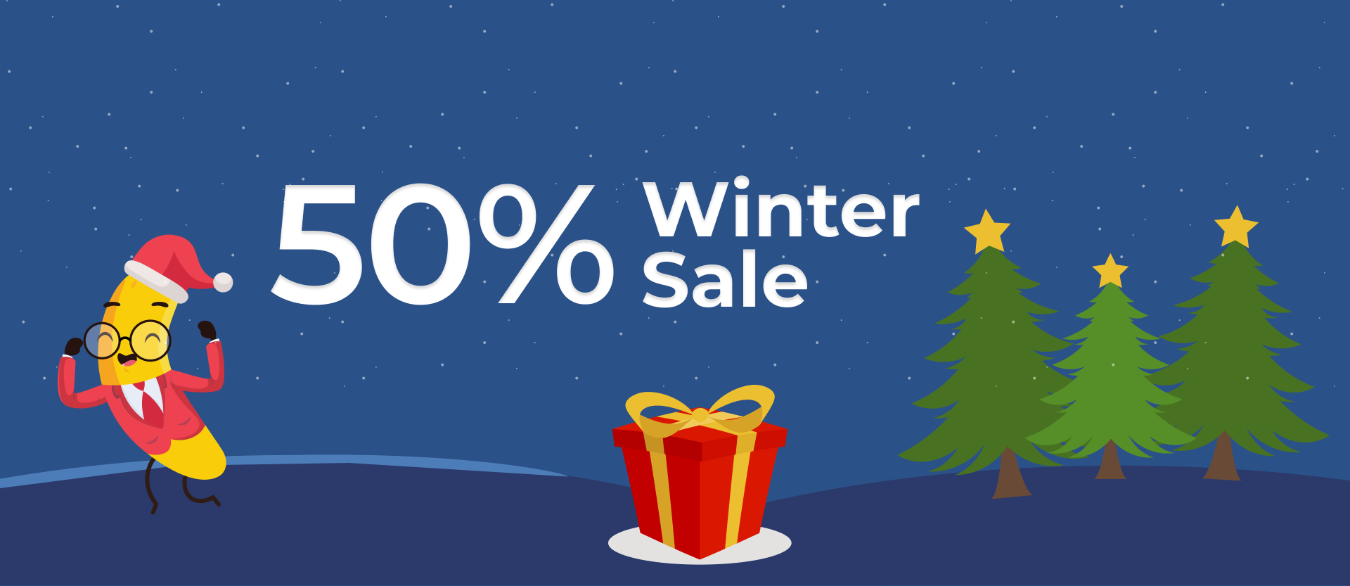 50 percent off during the winter sale
